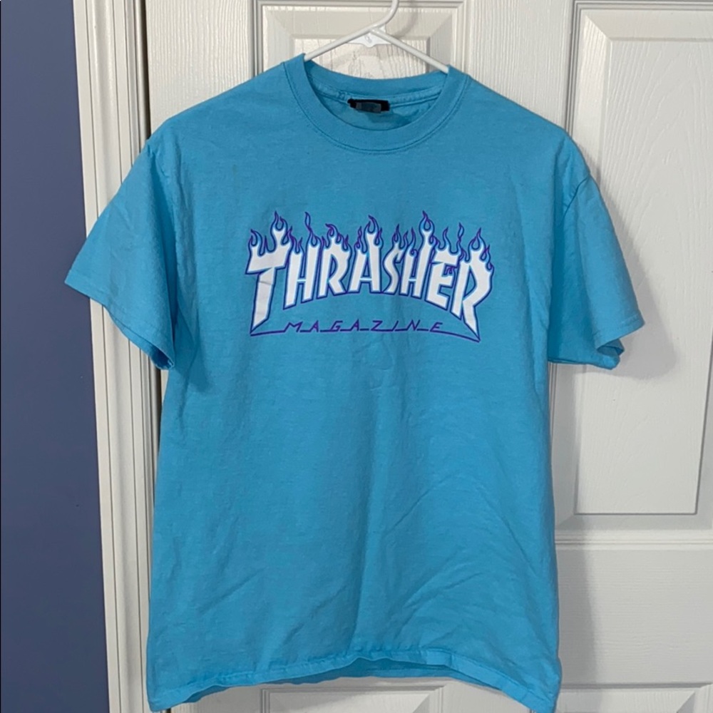 Thrasher Flame Sky Blue T-Shirt